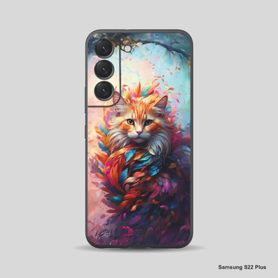 VYBE The Smart Choice Samsung S22 Plus Cat Mobile Skin Mobile Skin(Light Orange, Multi Color 30)