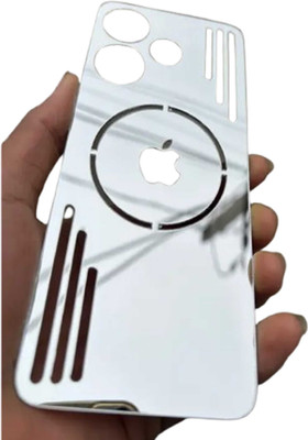 Mokteck POCO M6 PLUS 5G Silver Mirror Finish Back Panel Mobile Skin(Silver)