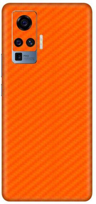 Vcare GadGets Vivo X50 Pro Mobile Skin(Fiber Carbon Orange)