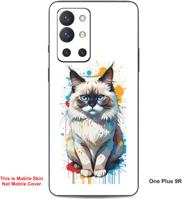 VYBE The Smart Choice One Plus 9R Cat Embossed Mobile Skin(Light Grey 27)