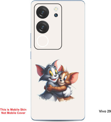 VYBE The Smart Choice Vivo V29 Tom & Jerry Embossed Mobile Skin(Soft Peach B6)