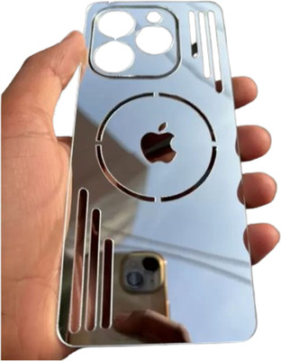 Mokteck INFINIX SMART 8 5G SILVER_Glossy Glass Finish Back Panel Skin with Logo Mobile Skin(Silver)