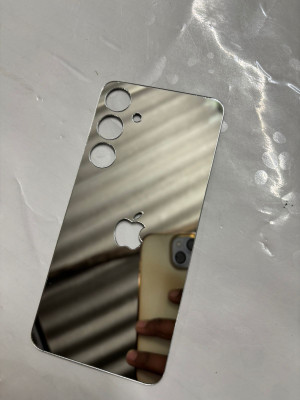 TWUAOP SAMSUNG GALAXY S24 PLUS 5G MIRROR BACK PANNEL ACRYLIC SHEET APPLE. Mobile Skin(Silver)