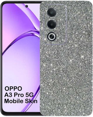 BUGGU Oppo A3 Pro 5G Mobile Skin(Ulltra Super Sparkling Grey Glitter Skin With High Matte Finish., Mobile Skin (Back+Side+Camera))
