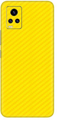 Vcare GadGets Vivo V20 Pro Mobile Skin(Fiber Carbon Yellow)