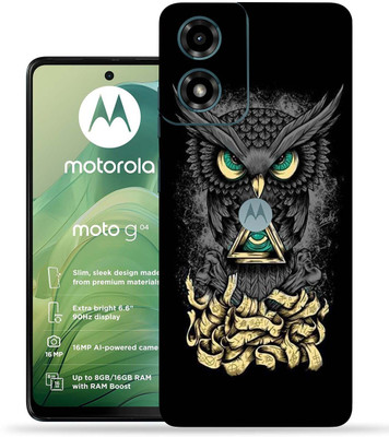 OggyBaba Moto G04 Mobile Skin(Black Angry Owl)