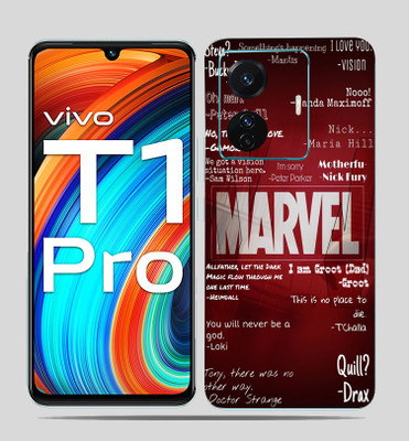 SkinoMania Vivo T1 Pro (5g) Mobile Skin(-Typo-Marvel Multicolor Mobile skin)