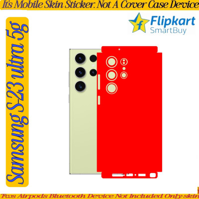 Flipkart SmartBuy samsung s23 ultra 5g mobile skin edge to edge cutting redsq163 Mobile Skin(Red)