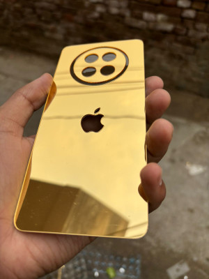 TWUAOP REALME 12 5G ACRYLIC MIRROR BACK PANNEL Mobile Skin(Gold)