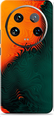 SkinoMania Xiaomi 14 Ultra Premium Vinyl Mobile Skin (Multicolor) Mobile Skin(Orange-green-Abstract)