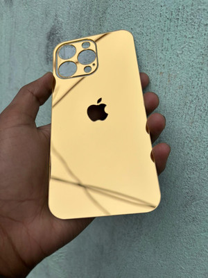 TWUAOP I PHONE 13 PRO MAX ACRYLIC MIRROR BACK PANNEL APPLE Mobile Skin(Gold)