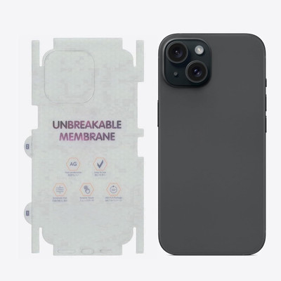 Newmond 360 Full Back Protection Mambrane For IPHONE 15 Mobile Skin(Tranparent, White)
