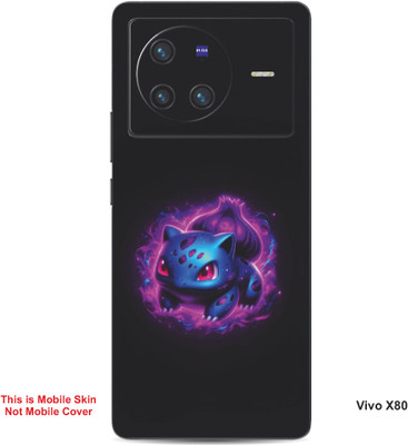 VYBE The Smart Choice Vivo X80 Bulbasaur Pokemon Embossed Mobile Skin(Warm Purple B12)
