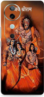 SkinoMania vivo V40 5G Ultra Premium Vinyl Mobile Skin (Multicolor) Mobile Skin(Jai Shree Ram)