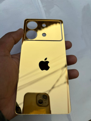 TWUAOP POCO X6 NEO (5G) MIRROR BACK PANNEL ACRYLIC SHEET Mobile Skin(Gold)