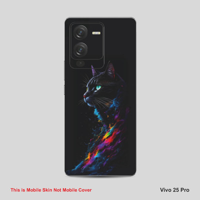 VYBE The Smart Choice Vivo V25 Pro Cat Mobile Skin Mobile Skin(Purply Blue A33)