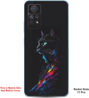 VYBE The Smart Choice Redmi Note 11 Pro Cat Embossed Mobile Skin(Charcoal Grey 20)