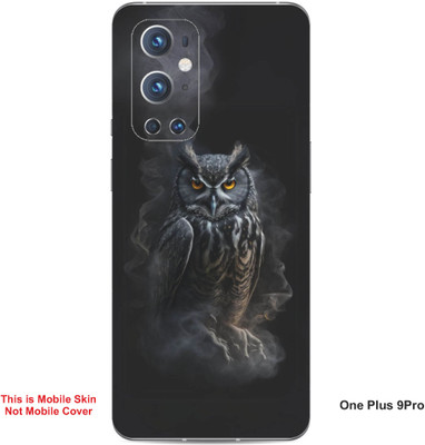 VYBE The Smart Choice One Plus 9 Pro Owl Embossed Mobile Skin(Dark Black 26)