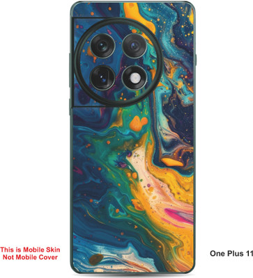 VYBE The Smart Choice One Plus 11 Abstract Embossed Mobile Skin(Fuel Yellow A11)