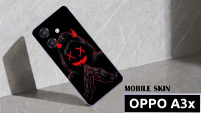 TJ CREATION OPPO A3x 5G Mobile Skin(Ulltra Super Dark Black Abstract Shape Skin With High Matte Finish., Mobile Skin (Back+Side+Camera))