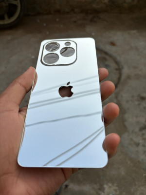 TWUAOP INFINIX HOT 40I BACK PANNEL ACRYLIC SHEET APPLE Mobile Skin(Silver)