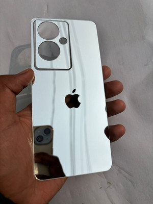 TWROP OPPO A79 5G ACRYLIC MIRROR APPLE LOGO Mobile Skin(Silver)