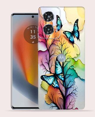 OggyBaba Motorola Edge 50 Fusion 5g Mobile Skin(butterflies trees)