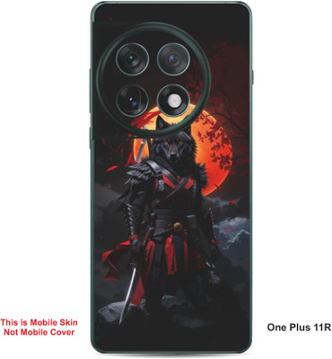 VYBE The Smart Choice One Plus 11R Wolf Embossed Mobile Skin(Red & Orange 33)