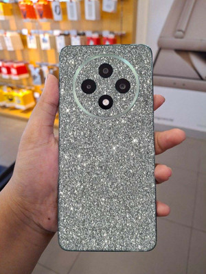 BUGGU OPPO Reno 12F 5G Mobile Skin(Ulltra Super Sparkling Grey Glitter Skin With High Matte Finish., Mobile Skin (Back+Side+Camera))