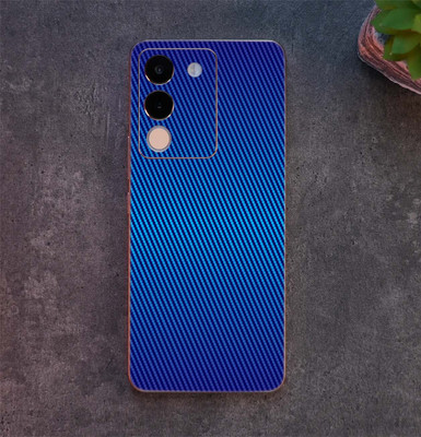 TJ CREATION vivo Y200 Pro 5G Mobile Skin(Ulltra Super Royal Blue Carbon foriber Skin With High Matte Finish., Mobile Skin (Back+Side+Camera))