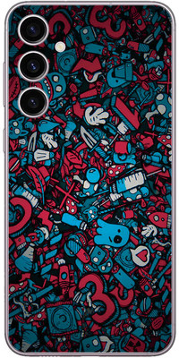 FCS Samsung Galaxy A54 5G Printed Back skin Mobile Skin(Red Blue Texture)