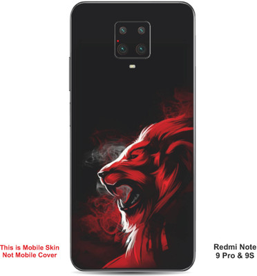 VYBE The Smart Choice Redmi Note 9S Wolf Embossed Mobile Skin(Red & Black 17)