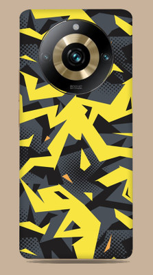 SkinoMania Realme 11 Pro Plus 5G Mobile Skin(Yellow & Grey Abstract Multicolor Mobile Skin)