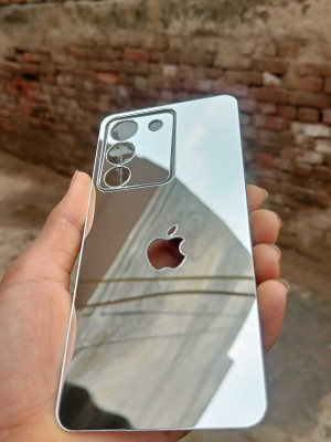 TWUAOP VIVO Y200 5G MIRROR BACK PANNEL ACRYLIC SHEET APPLE Mobile Skin(Silver)