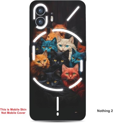 VYBE The Smart Choice Nothing 2 Cat Embossed Mobile Skin(Deep Black 6)