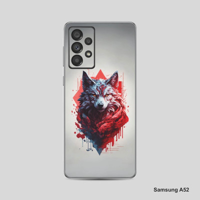 VYBE The Smart Choice Samsung A52 Animal Mobile Skin Mobile Skin(Dusty Grey, Pastel Red)