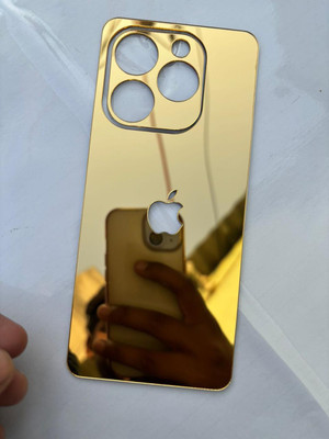 TWUAOP INFINIX HOT 40I ACRYLIC MIRROR BACK PANNEL MERO APPLE Mobile Skin(Gold)
