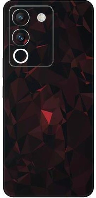 Vcare GadGets Dark RED Geometric Vivo Y200 5G Mobile Skin(Multicolor)