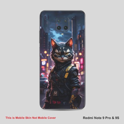 VYBE The Smart Choice Redmi Note 9S Anime Ninja Cat Mobile Skin Mobile Skin(Pinkish Purple, Dusty Grey A28)