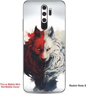 VYBE The Smart Choice Redmi Note 8 Wolf Embossed Mobile Skin(Light Grey 15)