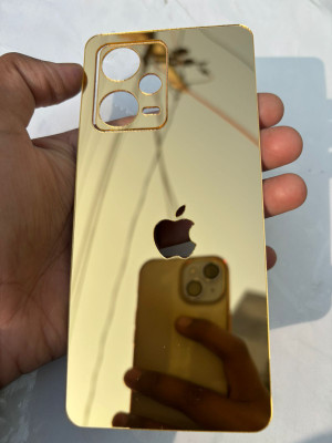 TWUAOP REDMI NOTE 12 5G MIRROR BACK PANNEL ACRYLIC SHEET APPLE Mobile Skin(Gold)