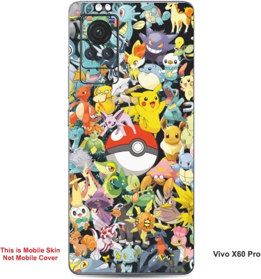 VYBE The Smart Choice Vivo X60 Pro Pokemon Embossed Mobile Skin(Sun Yellow Multi B19)