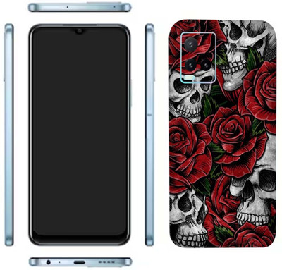 Pochanki Vivo Y33t Mobile Skin(Roses And Skulls Skin With Glossy Matte Finish.)