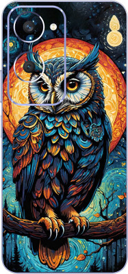 mehra Vivo Y28s 5G 3D Mighty OWL Leather Premium Full Back & Side Coverage Theme Mobile Skin(Multicolor)