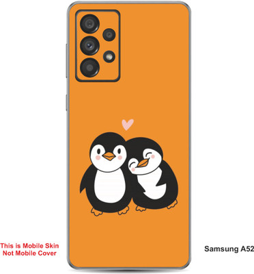VYBE The Smart Choice Samsung A52 Penguin Embossed Mobile Skin(Fire Orange 2)