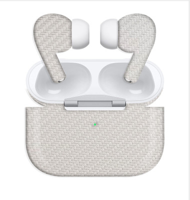 OggyBaba Apple Airpods Pro, Carbon Fiber White Mobile Skin(White)