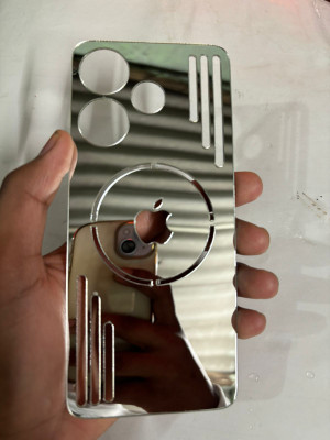TWUAOP REDMI 13 5G ACRYLIC MIRROR BACK PANNEL MERO APPLE Mobile Skin(Silver)