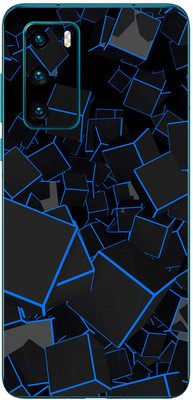 FCS Huawei P40 4G Printed Back skin Mobile Skin(Box Blue)