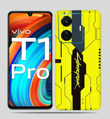 SkinoMania Vivo T1 Pro (5g) Mobile Skin(Simple Yellow Cyberpunk Multicolor Mobile skin)