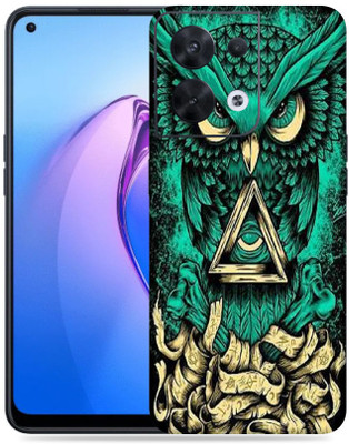 WeCre8 Skin's Oppo Reno 8 5G Mobile Skin(Angry Owl Multicolor Mobile Skin With Cleaning Wipe)